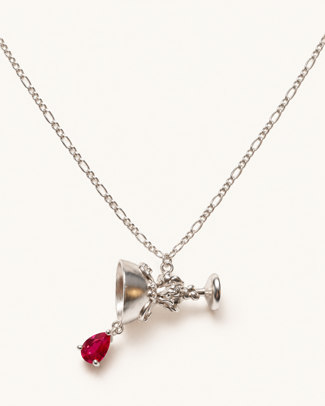 PlantsSorcery Wine Glass Necklace - front pendant view