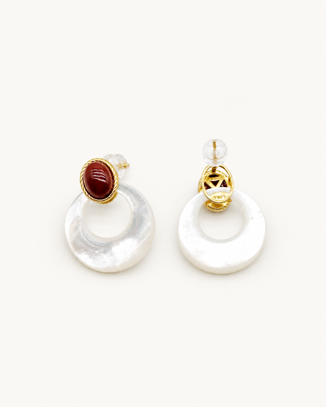 Earrings — back and side detail