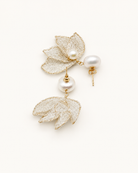 Rosée Pearl Drop Earrings — back and side detail