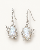 Coral Whisper Baroque Pearl Earrings detail view