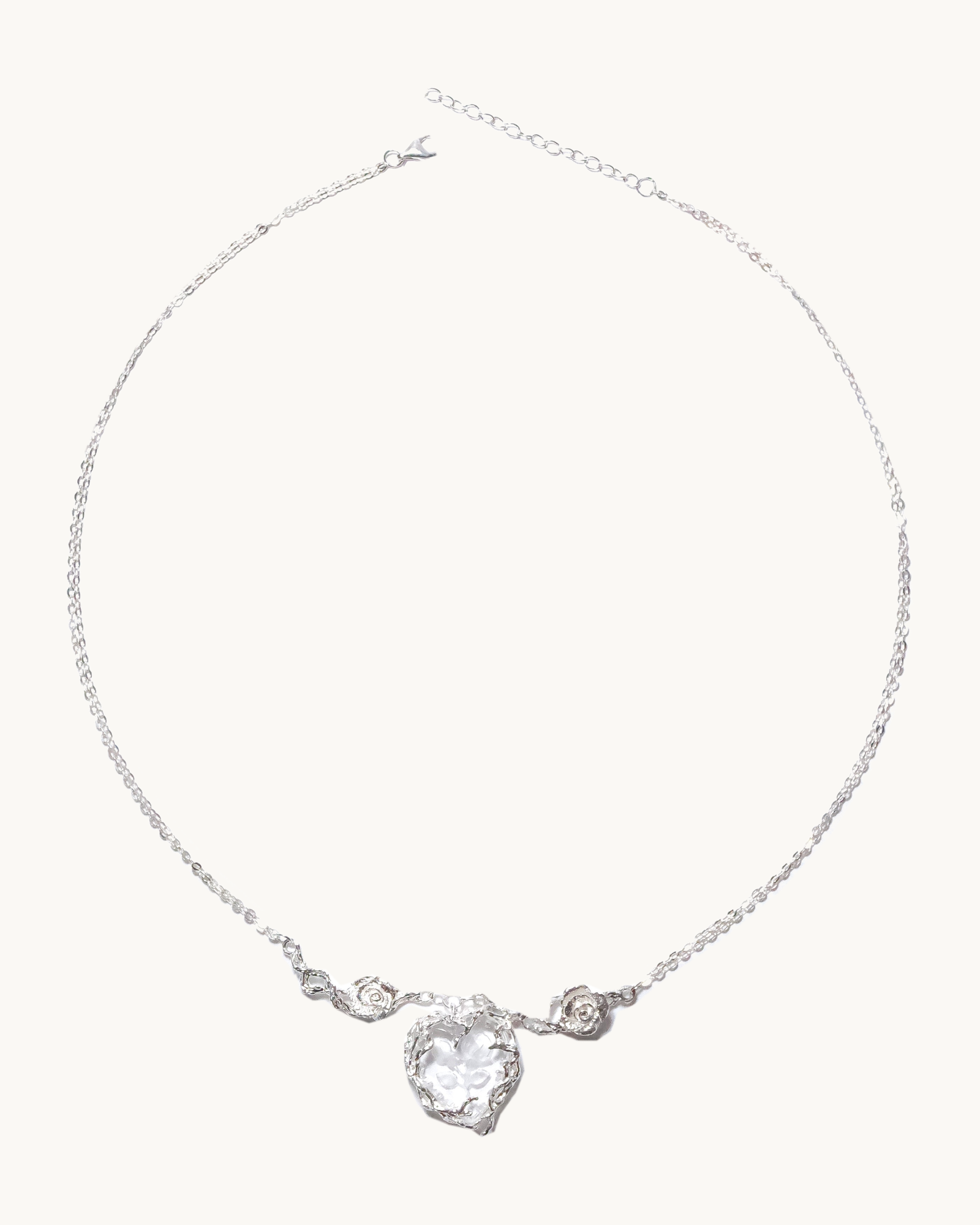 PlantsSorcery Engraved Glass Necklace full necklace on ivory background