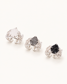PlantsSorcery Lace Ring ps-rg-068 in white, grey and black - tilted view