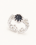 PlantsSorcery black druzy quartz Lace Ring