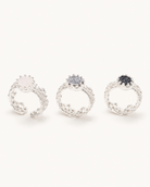 PlantsSorcery Lace Ring in white, grey and black - front view