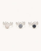 PlantsSorcery Lace Ring in white, grey and black - overhead view