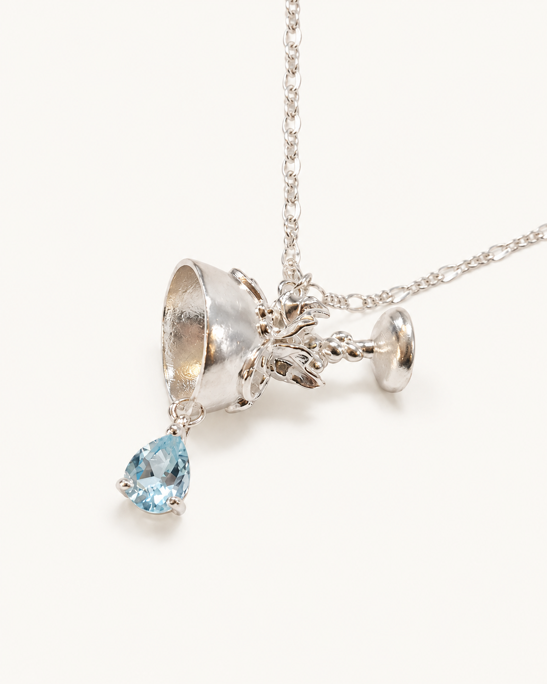 PlantsSorcery Topaz Wine Glass Necklace - side pendant view